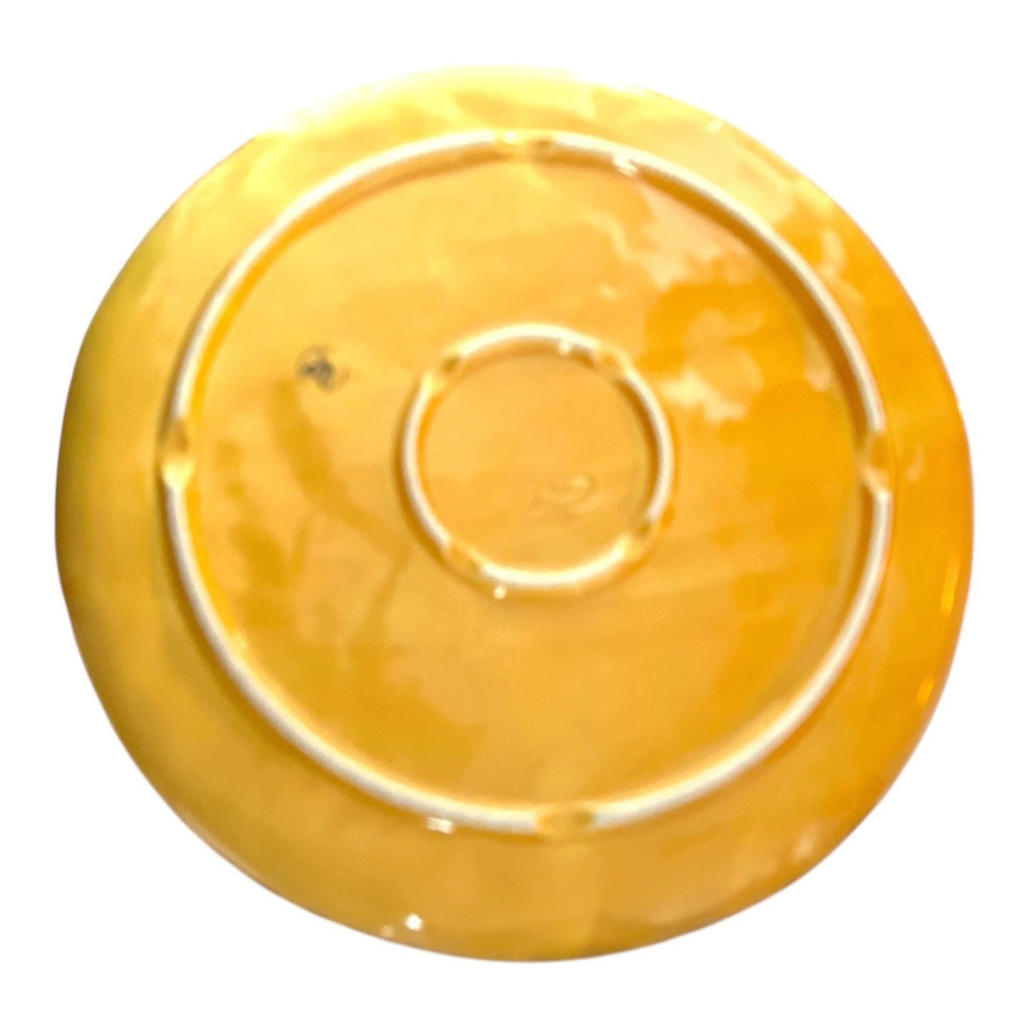 80s-90s GF Portugal Yellow Ceramic Fruit Plate – Embossed 13.5” Round – Faianças Neto & Gomes