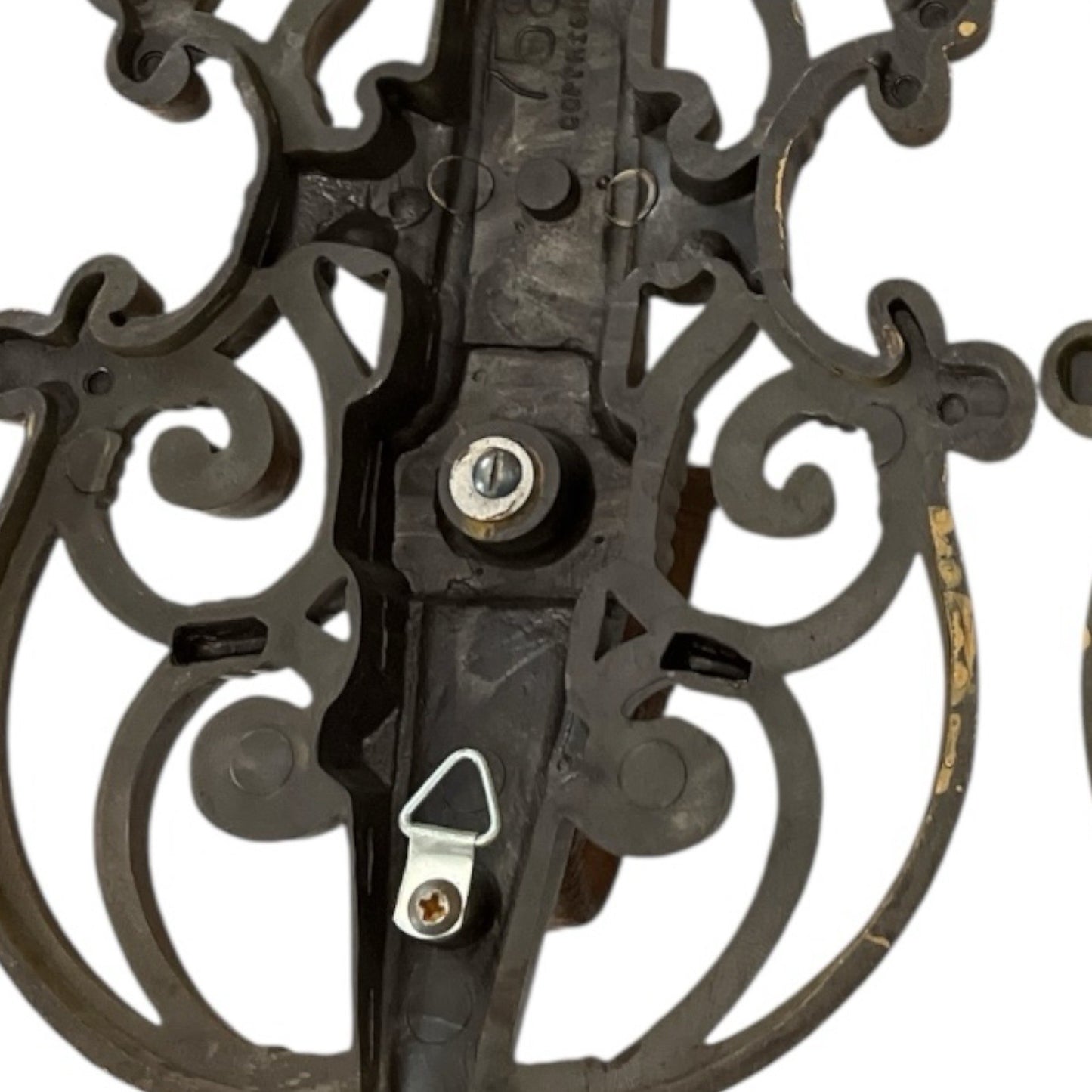 Pair of 1963 Homco Syroco Wall Sconces – Gold Violin Candle Holders – Rococo Hollywood Regency