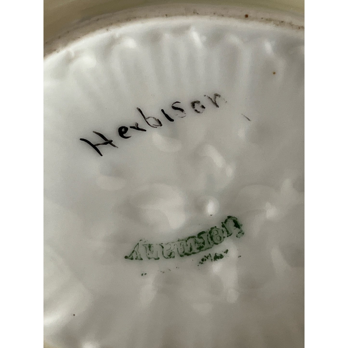 Antique German Porcelain Bowl – Hand Painted Floral with Gold Trim – Scalloped Edge – Signed