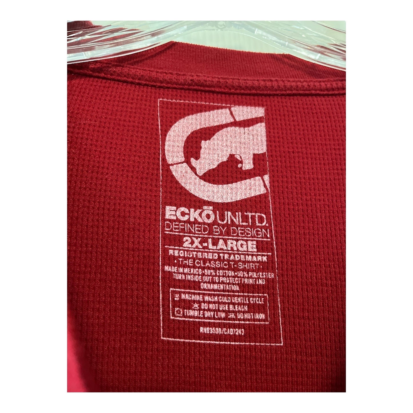 Ecko Unltd. Men’s 2XL Long Sleeve Thermal Shirts – Red & Black Diamond Graphic (Lot of 2)