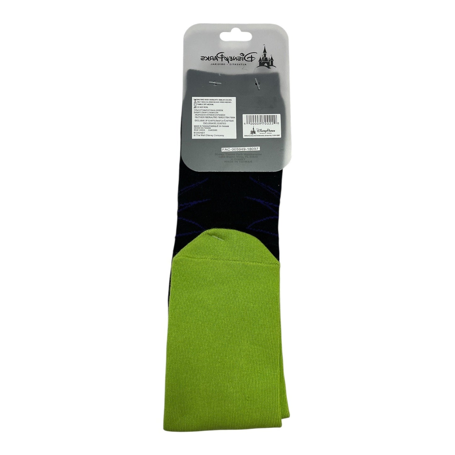 Disney Parks Maleficent Socks – Villains Collection – Black & Green Flames – New with Tag – Circa 2018–2019