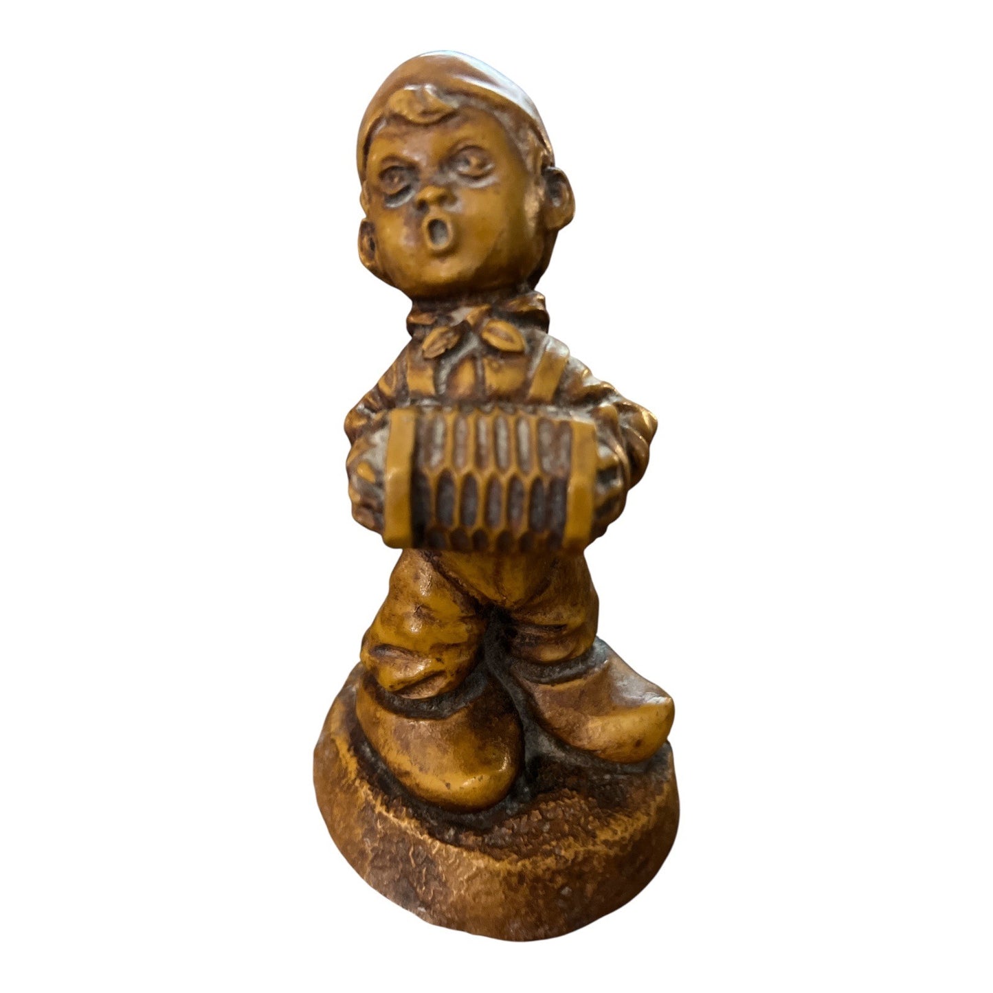 Charming Vintage Dutch Boy & Girl Figurines – Bronze-Tone Resin – 1970s Folk Art Style – Set of 2