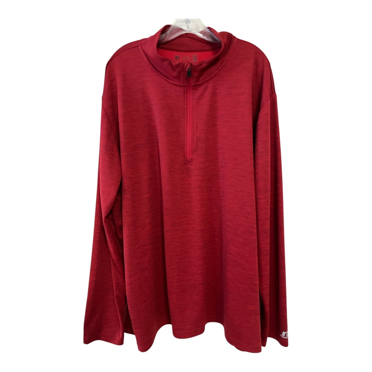 Russell pullover, red 3XL shirt, mens athletic top, dri power shirt, moisture wicking, long sleeve top, russell athletic, 1/4 zip shirt, wor