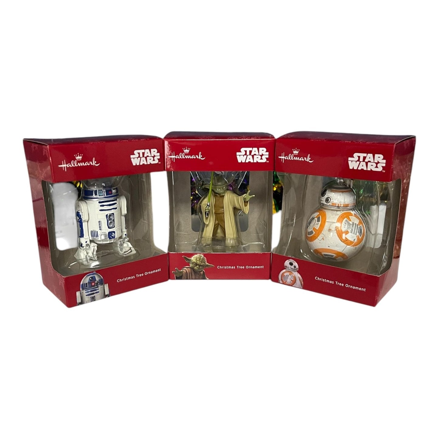 Hallmark Star Wars Christmas Ornaments – BB-8, R2-D2 & Yoda – Set of 3 in Original Boxes