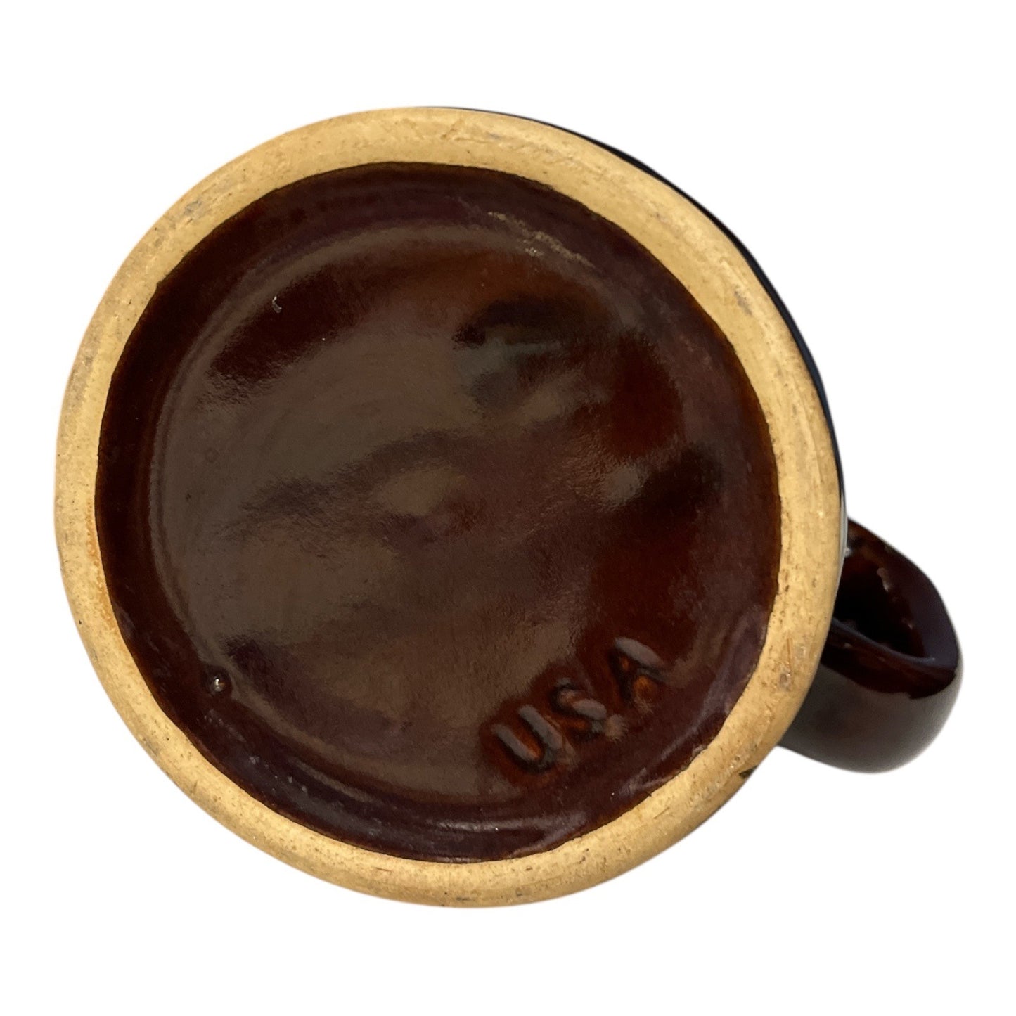 Marcrest Daisy & Dot Brown Stoneware Mug – Vintage USA Pottery Coffee Cup, 1950s–60s