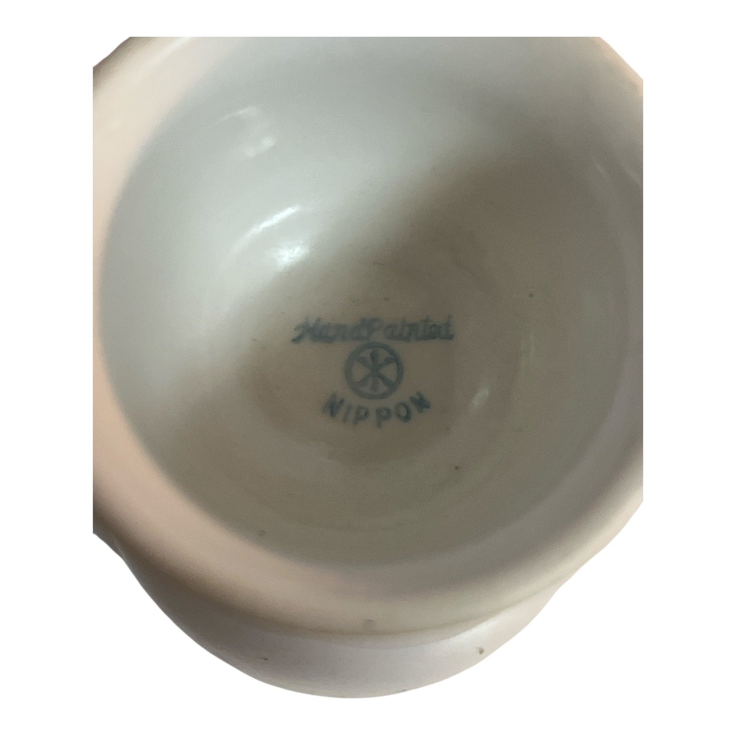 Antique Hand Painted Nippon Porcelain Egg Cup – Gold Beaded Scroll & Floral Design – Marked