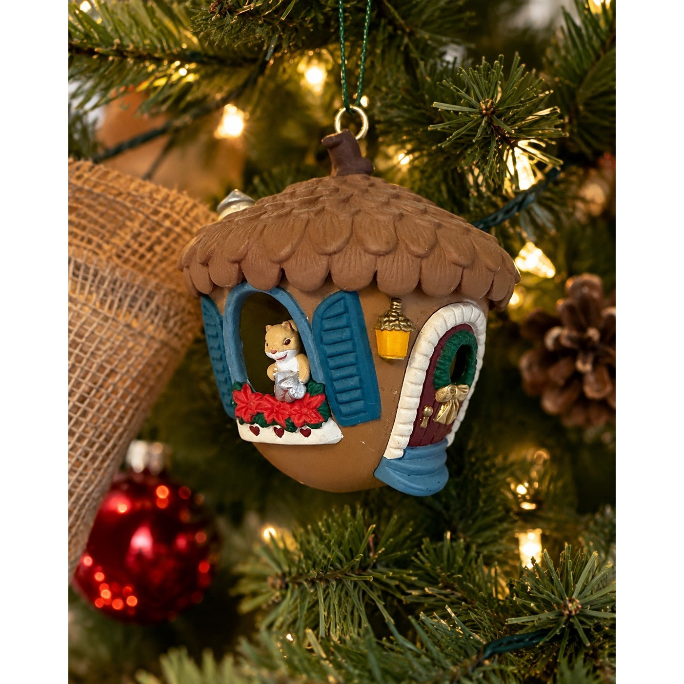 1994 Hallmark Keepsake Squirrel Acorn House New Home Christmas Ornament QX5663