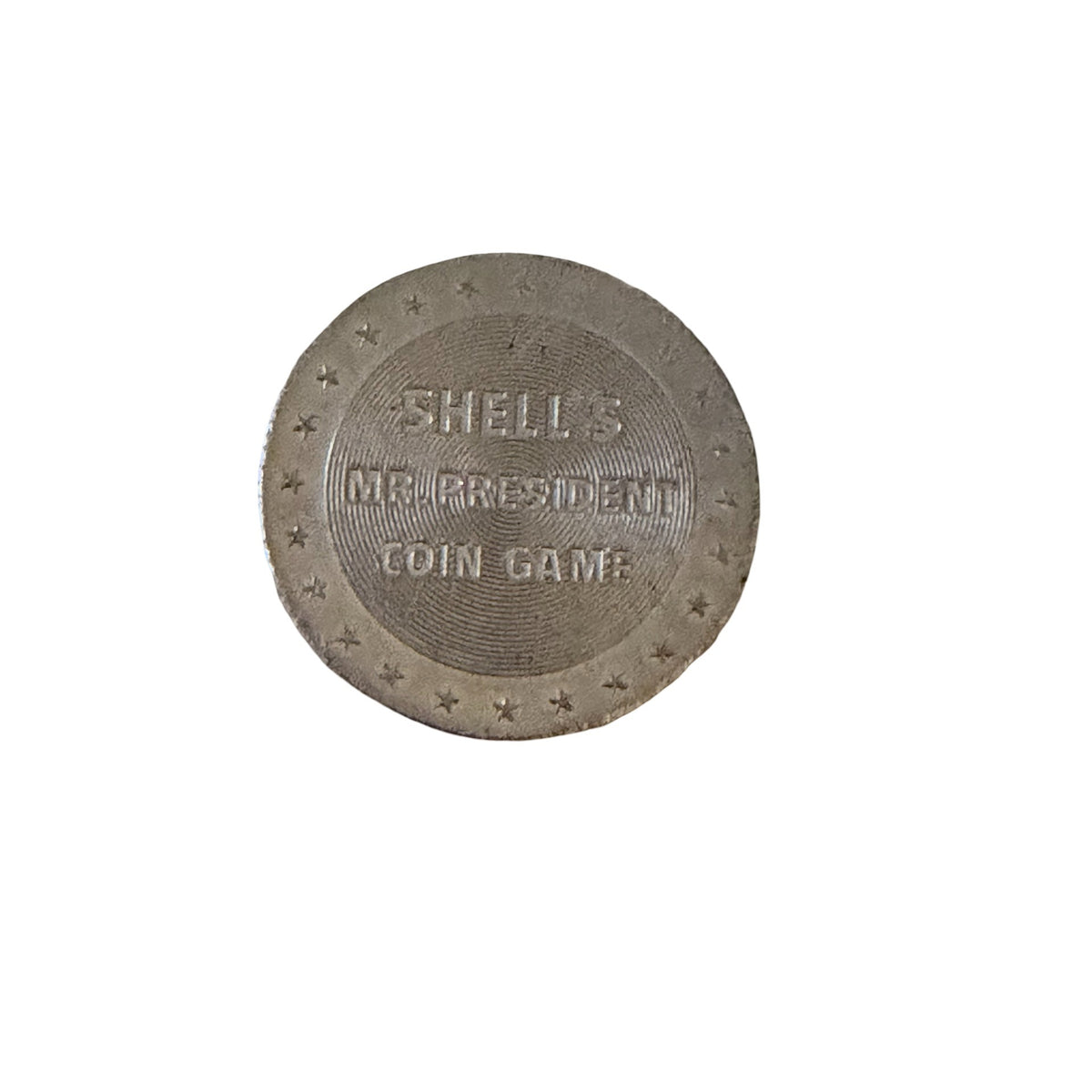 Vintage Shell Mr President Coin Game William Henry Harrison Token 1 Inch