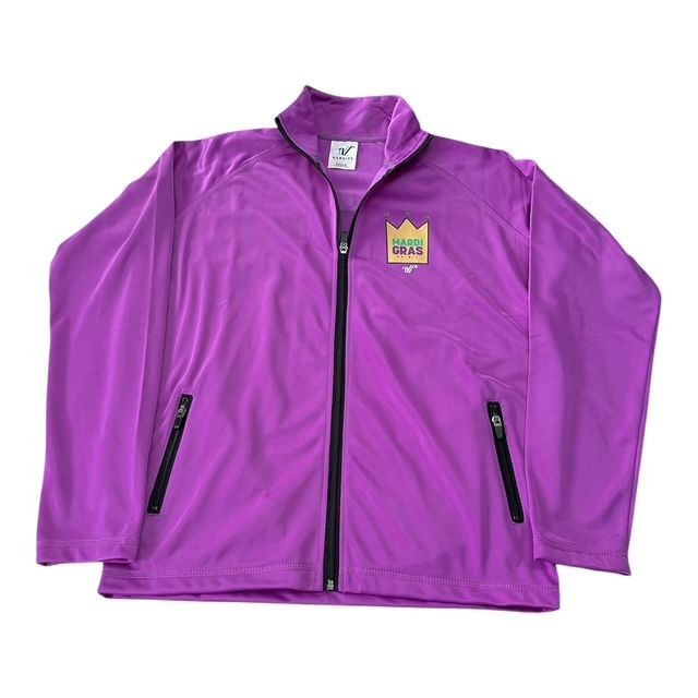 Varsity Spirit Mardi Gras Champion Jacket – Purple Full Zip Cheer Dance Competition, Size M