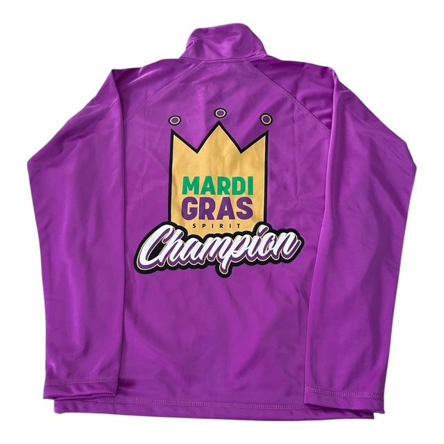 Varsity Spirit Mardi Gras Champion Jacket – Purple Full Zip Cheer Dance Competition, Size M
