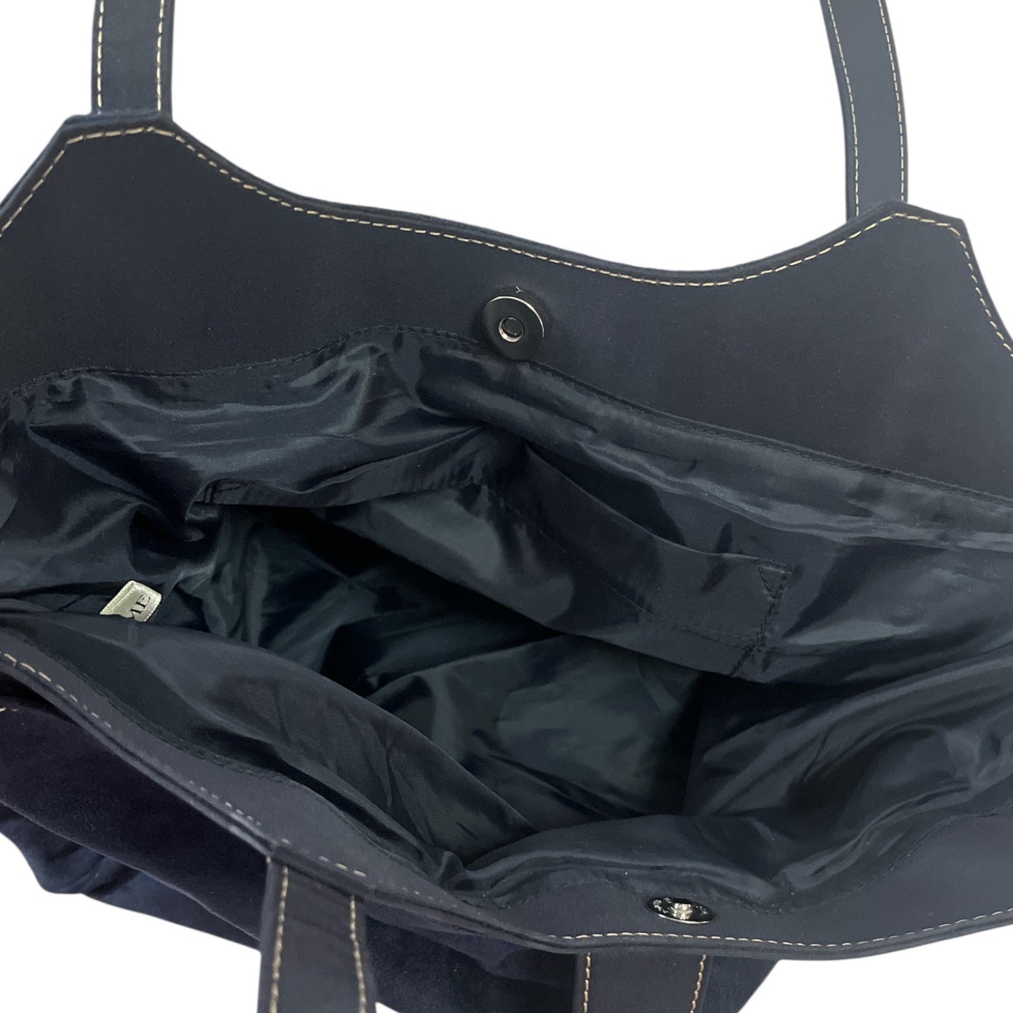 Vintage Lancôme Navy Faux Suede Tote Bag – Buckle Accent – 12" x 16" – Gift with Purchase