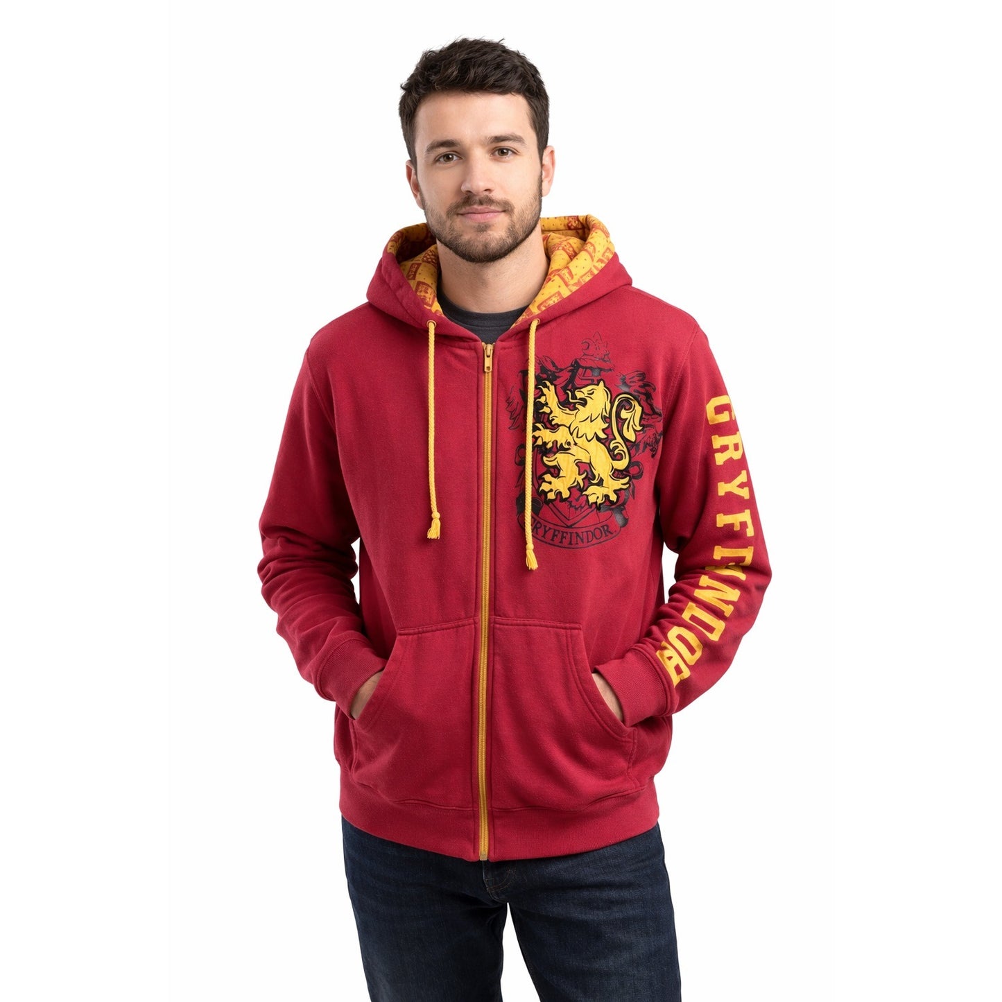 Harry Potter Gryffindor Zip Hoodie Adult Medium Wizarding World Universal Studios