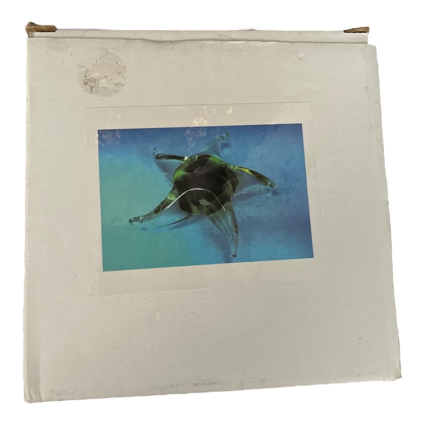 Green & Clear Glass Starfish Figurine – Art Glass Paperweight – 5.5” – With Original Box