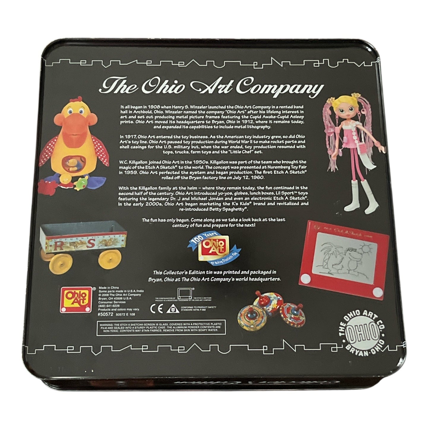 Ohio Art 100th Anniversary Collector’s Edition Etch A Sketch | Gold Metallic | COA & Tin
