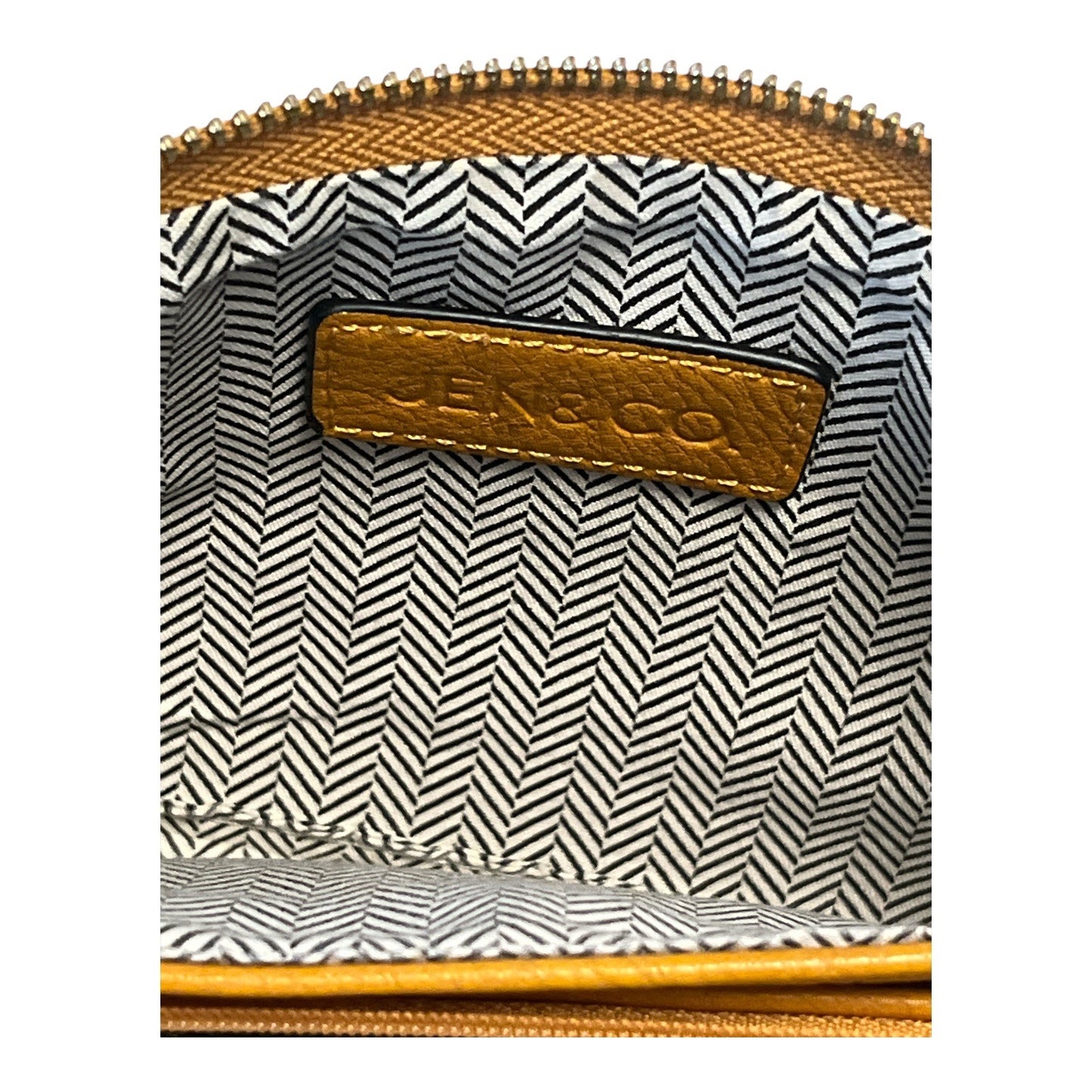 Jen & Co. Mustard Yellow Faux Leather Crossbody Wristlet Bag | Dual Zip | Gold Hardware