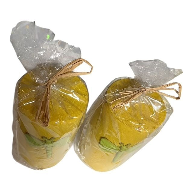 Set of 2 Yellow Dragonfly Pillar Candles – 2.5” x 5” – 3D Decorative Wax – Fantastic Craft – New