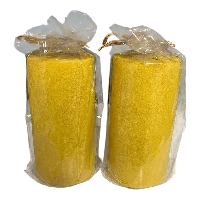 Set of 2 Yellow Dragonfly Pillar Candles – 2.5” x 5” – 3D Decorative Wax – Fantastic Craft – New