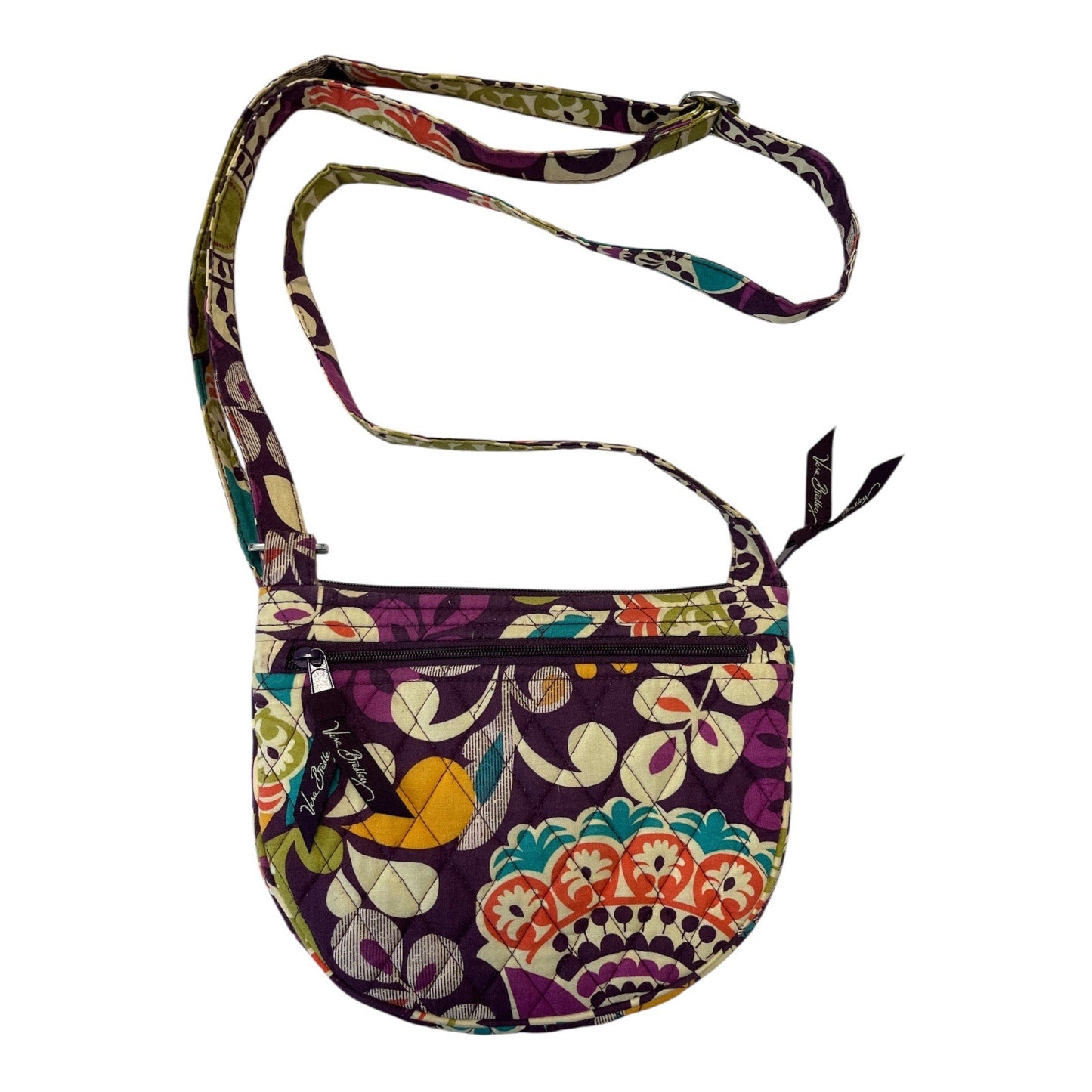 Vera Bradley Quilted Crossbody Bag – Ribbons Pattern – Adjustable Strap, Pockets