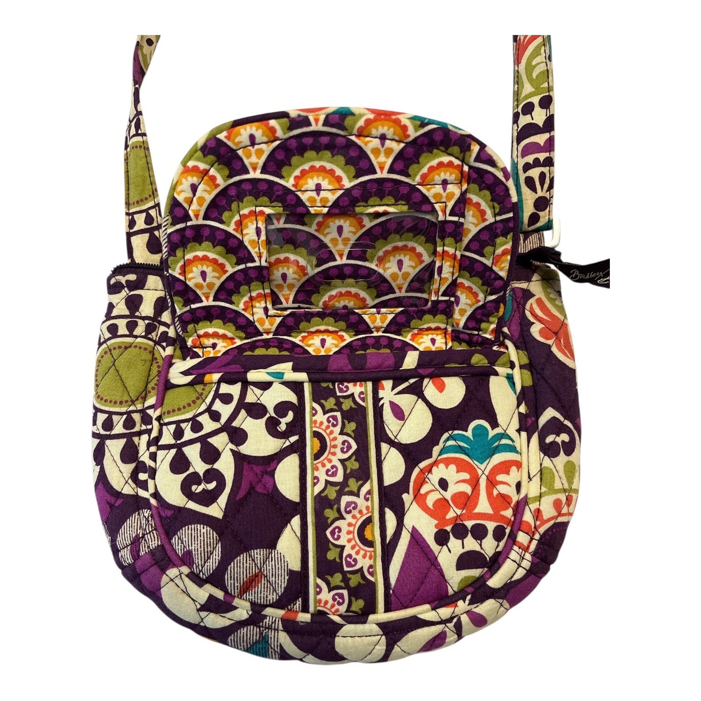 Vera Bradley Quilted Crossbody Bag – Ribbons Pattern – Adjustable Strap, Pockets