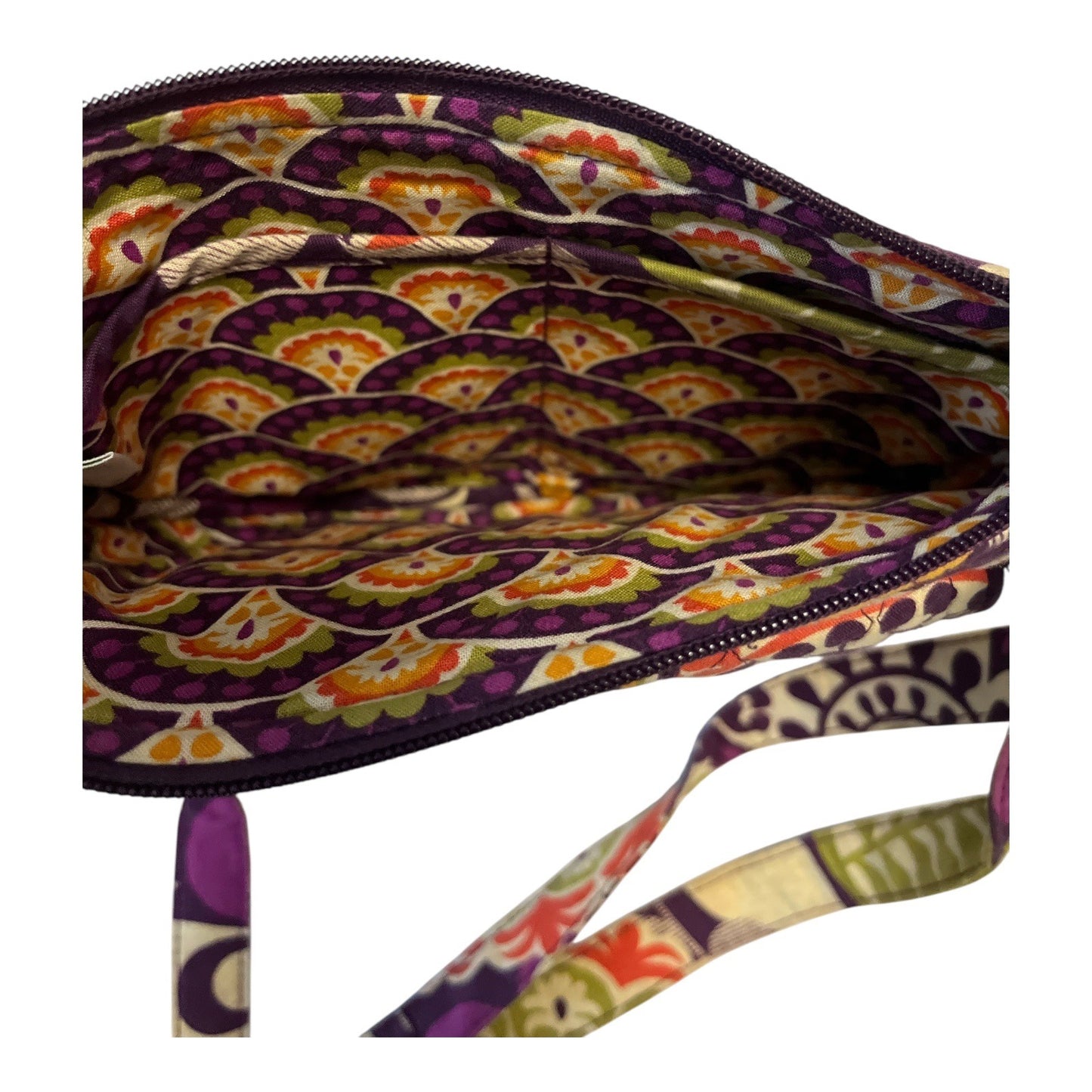 Vera Bradley Quilted Crossbody Bag – Ribbons Pattern – Adjustable Strap, Pockets