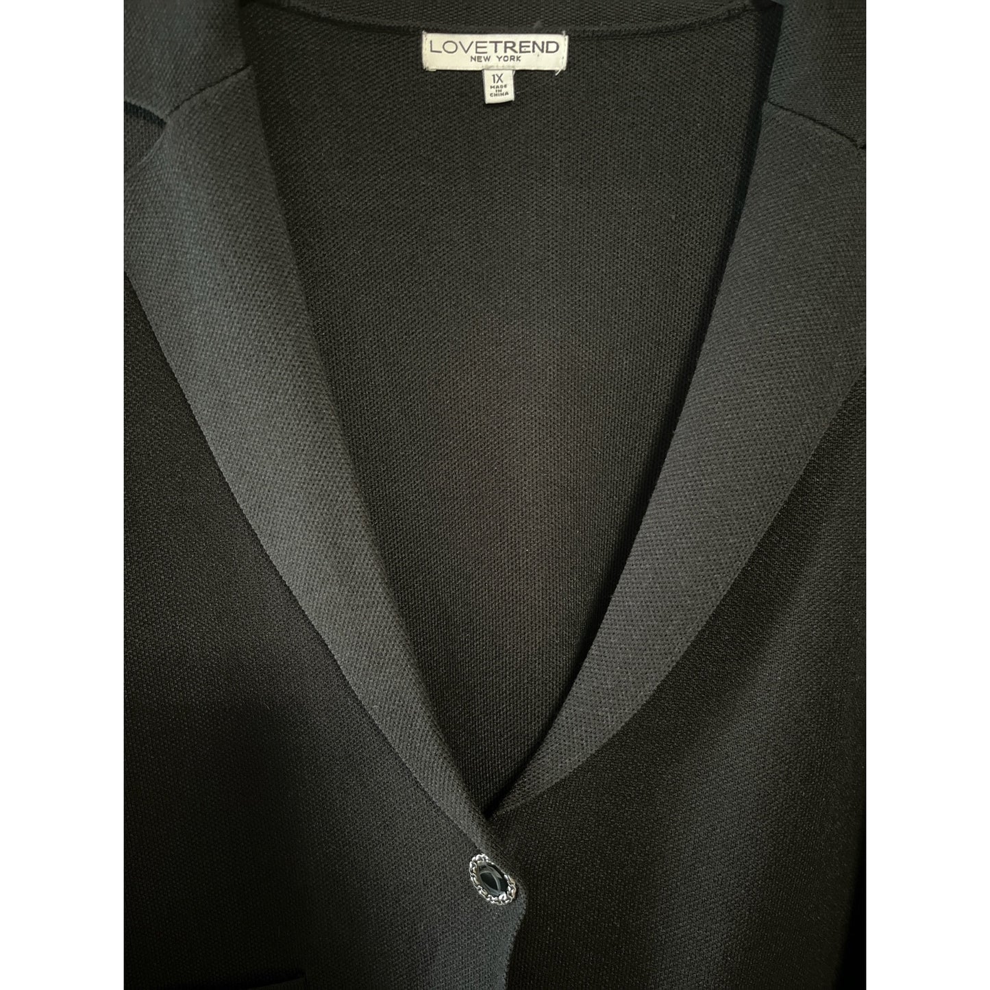 Love Trend New York Women’s 1X Black Knit Blazer Jacket - Vintage