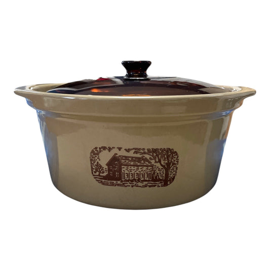 1970s Amana Radarange Country Cooker Casserole Dish – Western Stoneware – With Lid