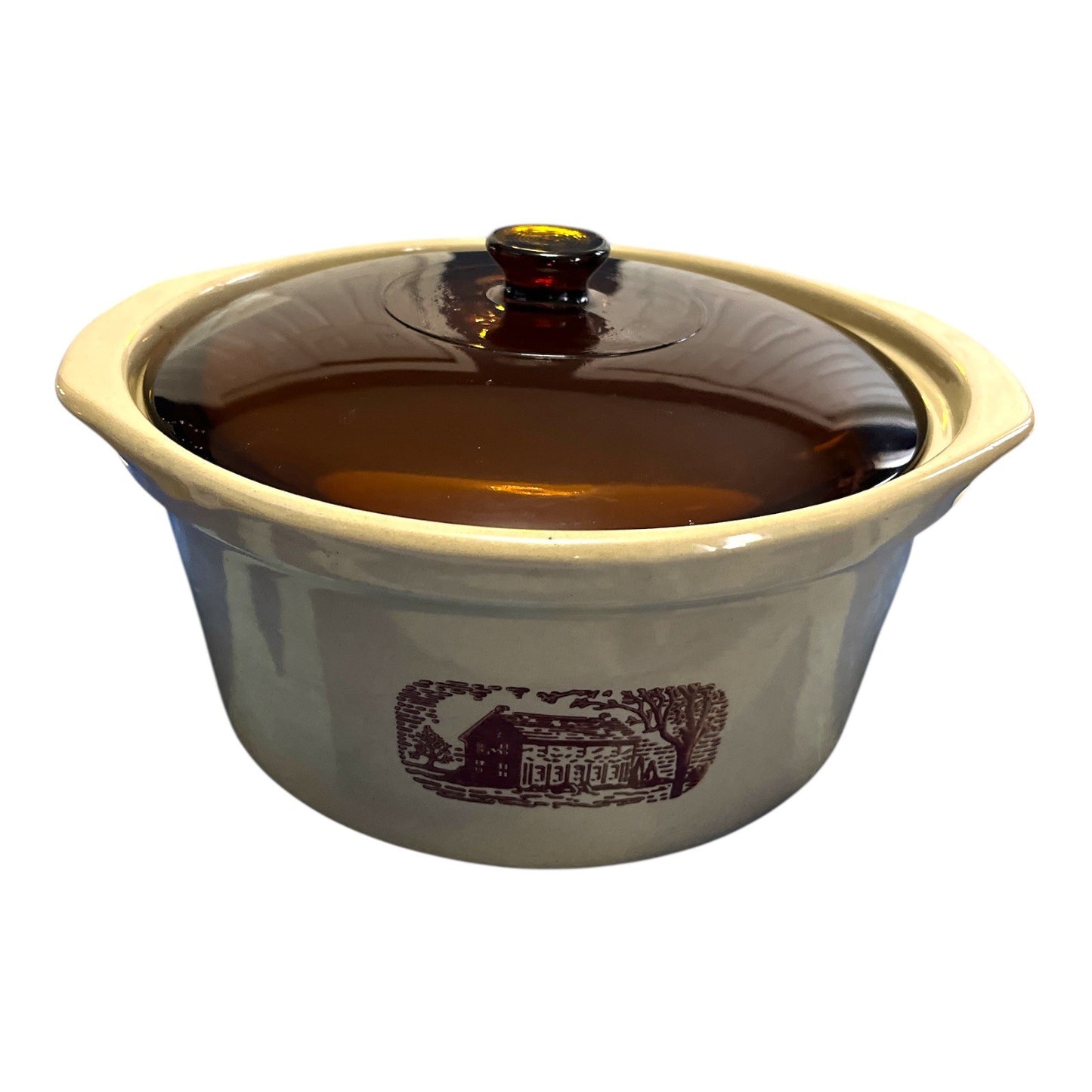 1970s Amana Radarange Country Cooker Casserole Dish – Western Stoneware – With Lid