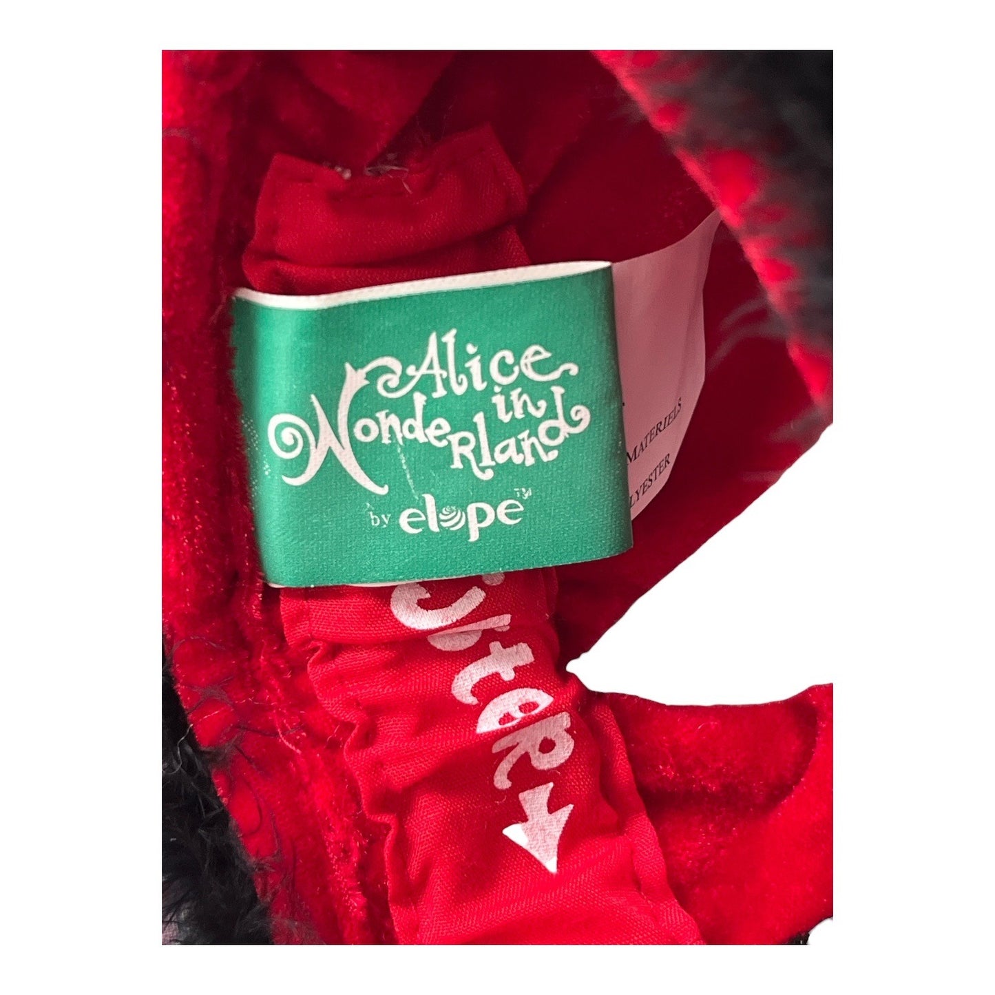 Vintage Alice in Wonderland by elope Red Black Jester Crown Hat Headpiece