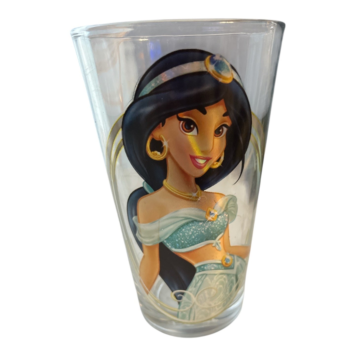 Disney Jasmine Holographic Drinking Glass – Collectible Aladdin-Themed Drinkware