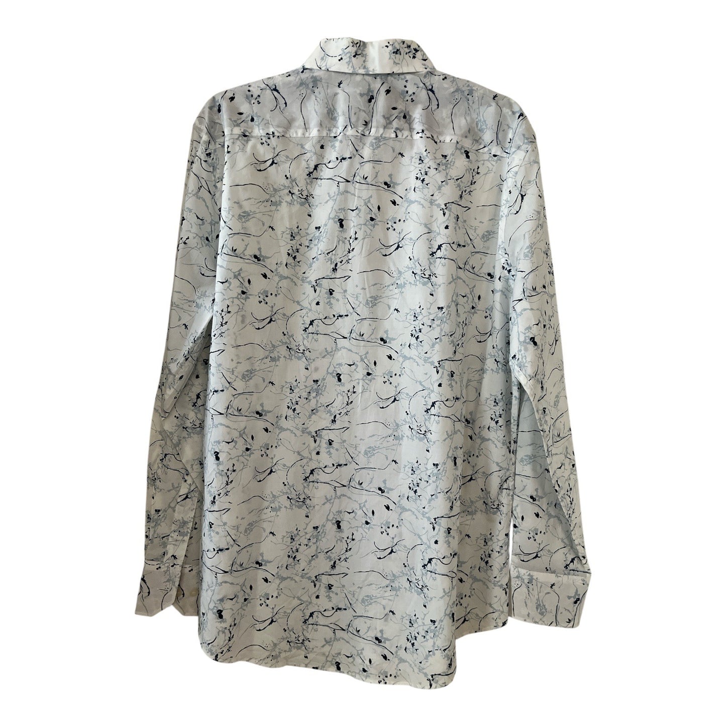 Murano Men’s Long Sleeve Button Down Shirt – Size L – Abstract Floral Print – Modern Comfort Fit