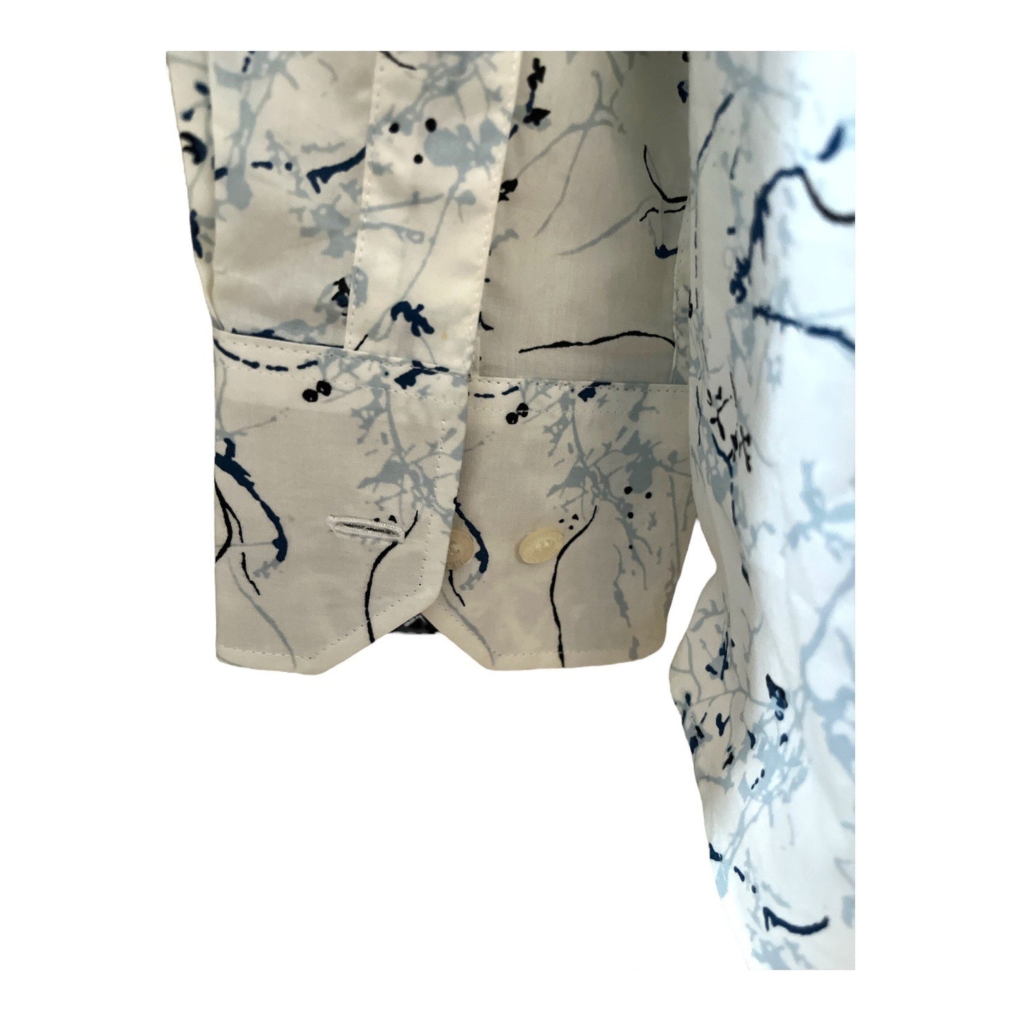 Murano Men’s Long Sleeve Button Down Shirt – Size L – Abstract Floral Print – Modern Comfort Fit
