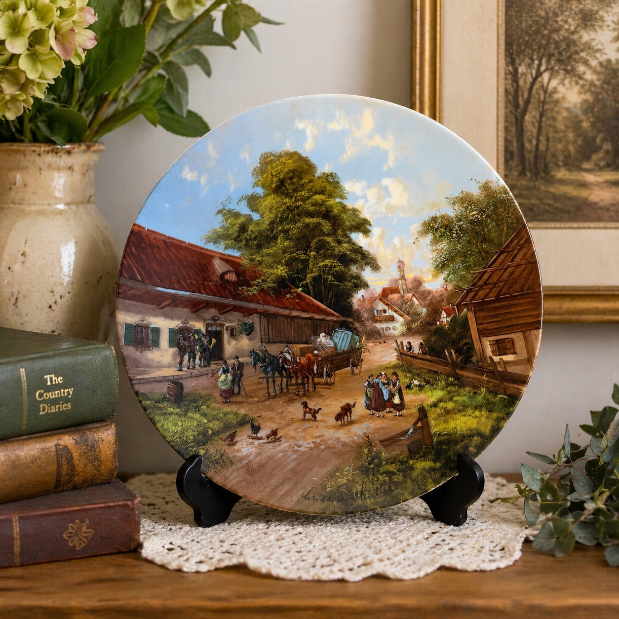 1987 Seltmann Weiden Die Bauernhochzeit Collector Plate Christian Lückel German Village Scene