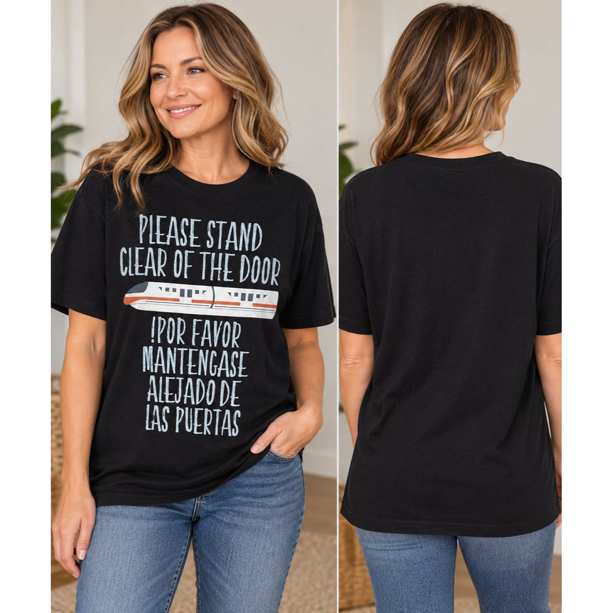 Port & Company Monorail Please Stand Clear of the Door Graphic T-Shirt Black XL