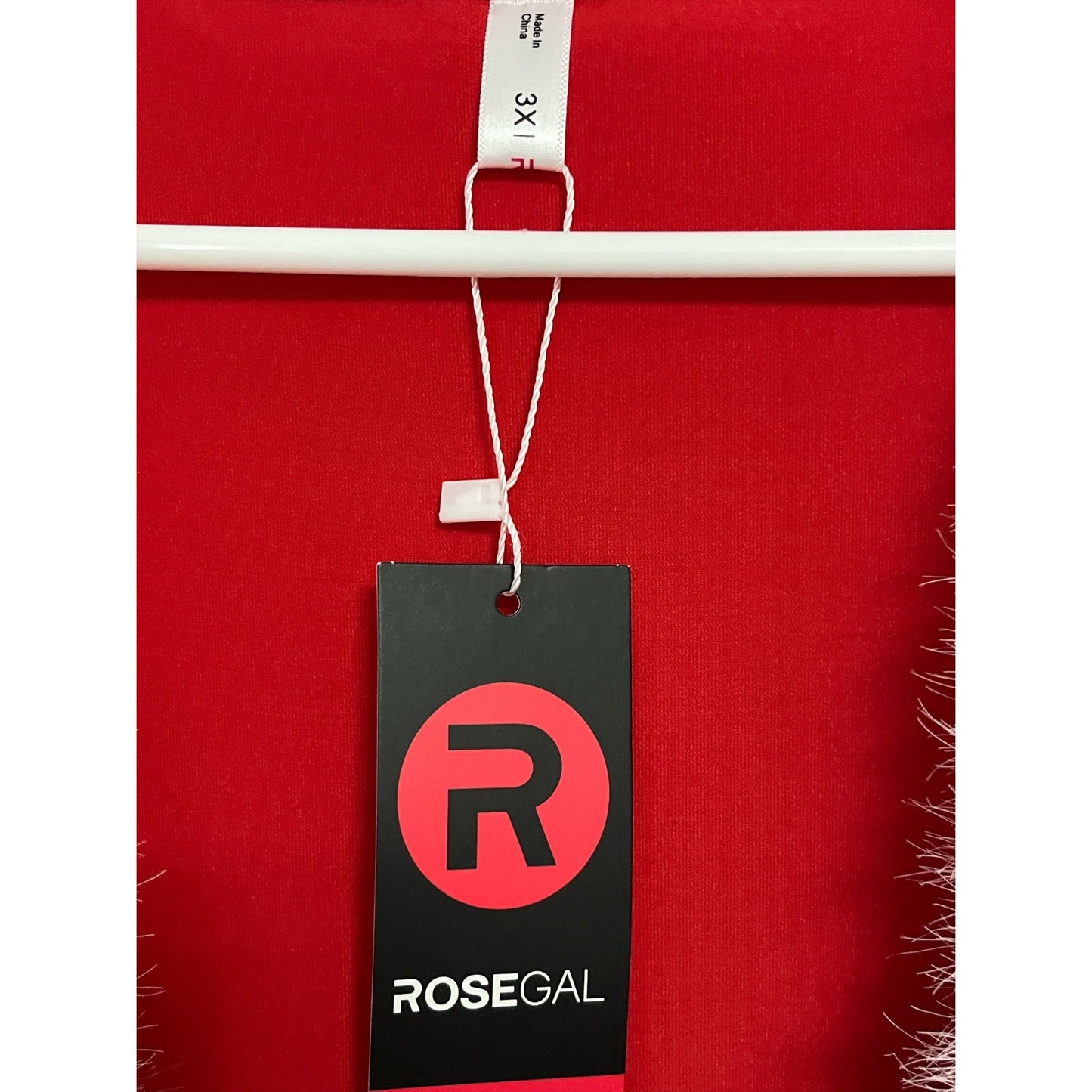 Rosegal Women’s 3X Red Santa Claus Dress Coat with Faux Fur Trim, Belt & Attached Black Camisole