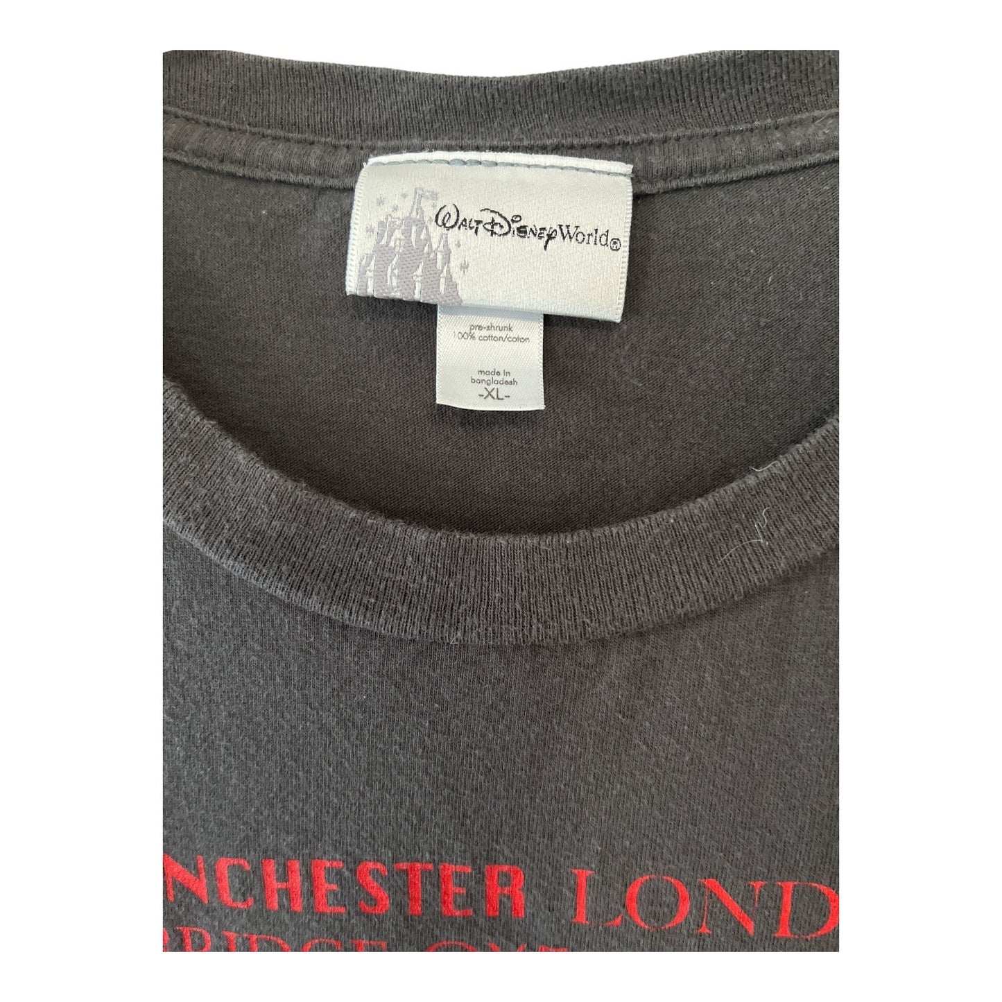 Vintage Walt Disney World United Kingdom T-Shirt – XL, Gray, UK Cities Flag Graphic (2000s)