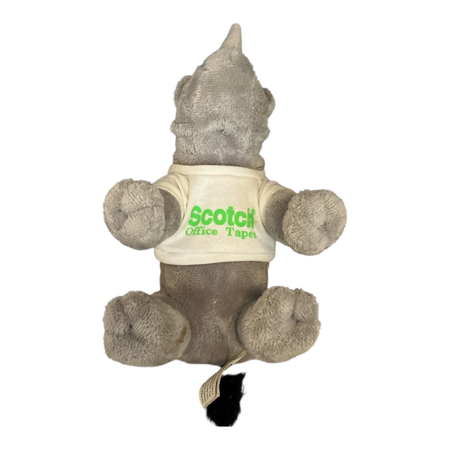 2003 K&M International Rhino Plush – Scotch Office Tapes Promo – 8” Stuffed Animal Toy