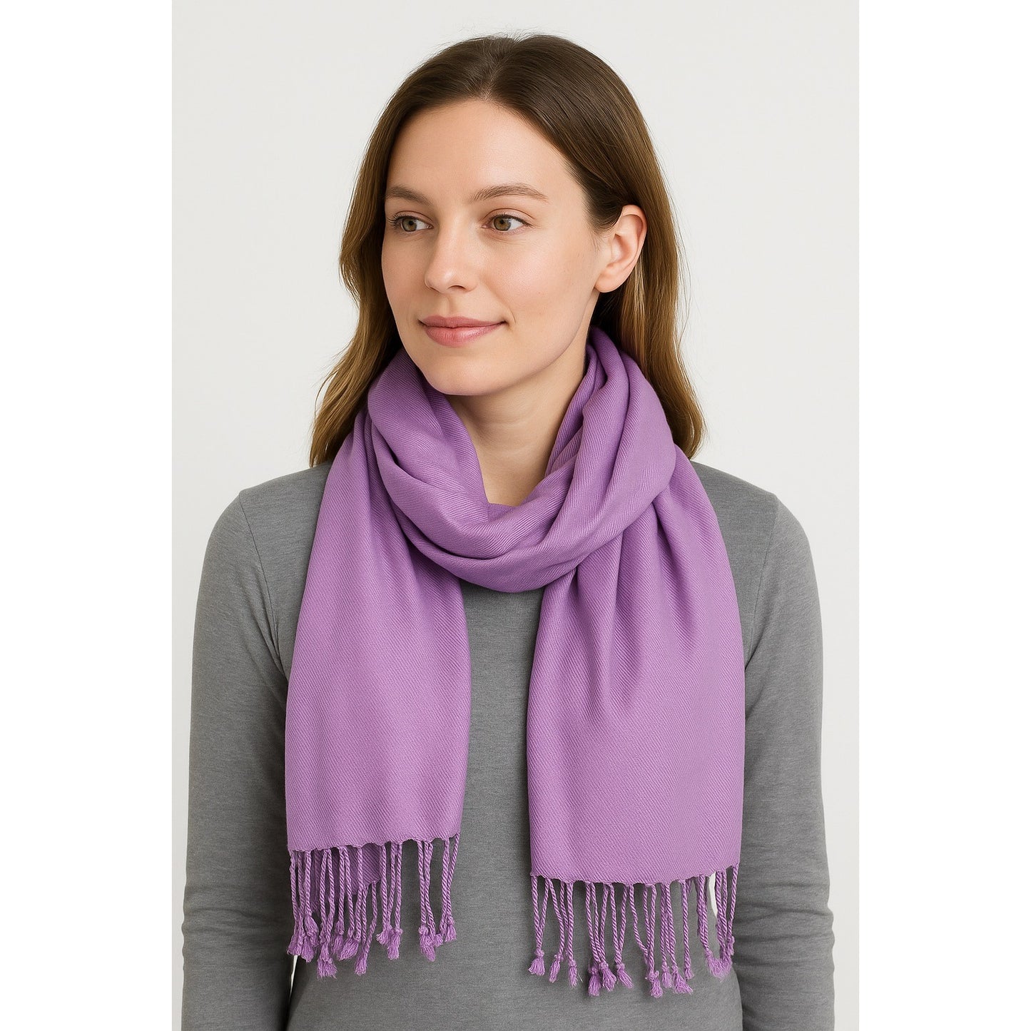 Bijoux Terner Lilac Pseudo Pashmina Scarf Wrap – 100% Viscose – Made in India – 80x32 NWT