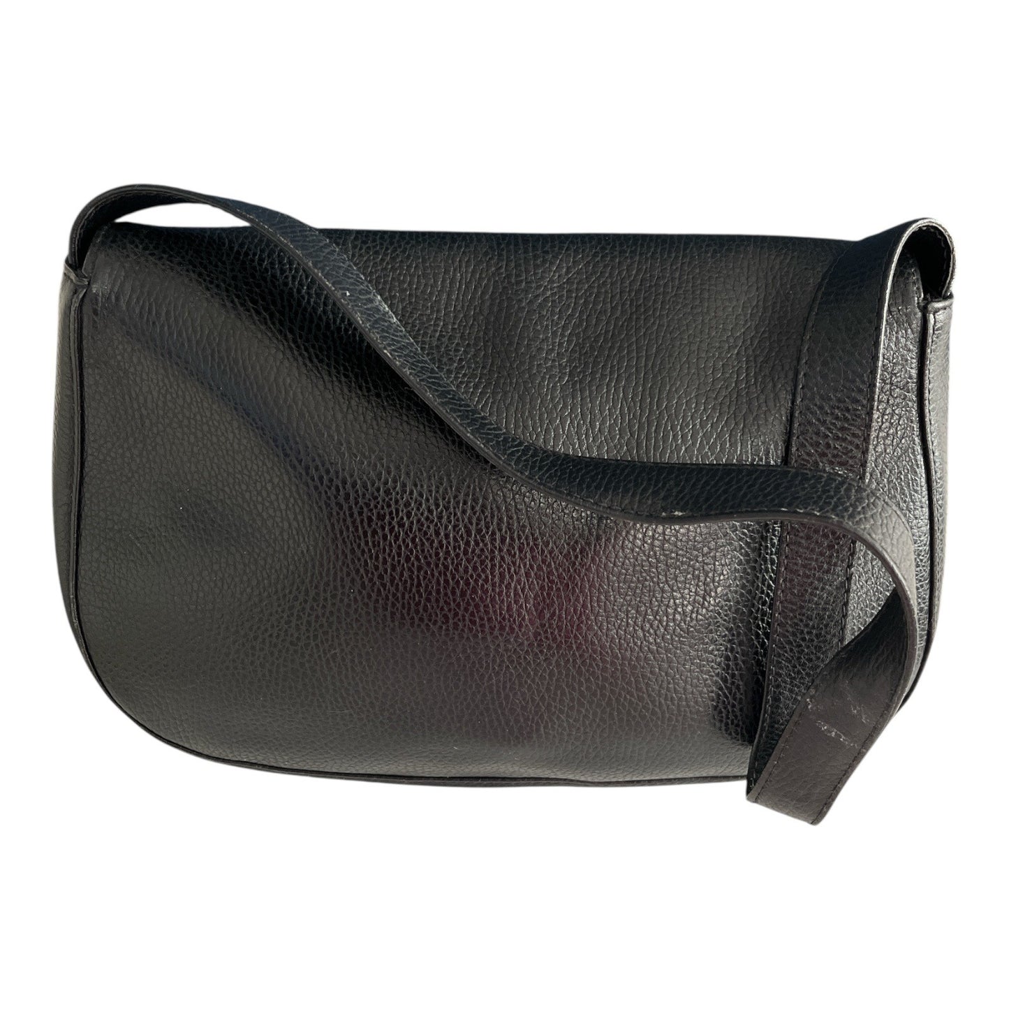 Desmo Black Pebbled Leather Shoulder Bag – Made in Italy – 90s