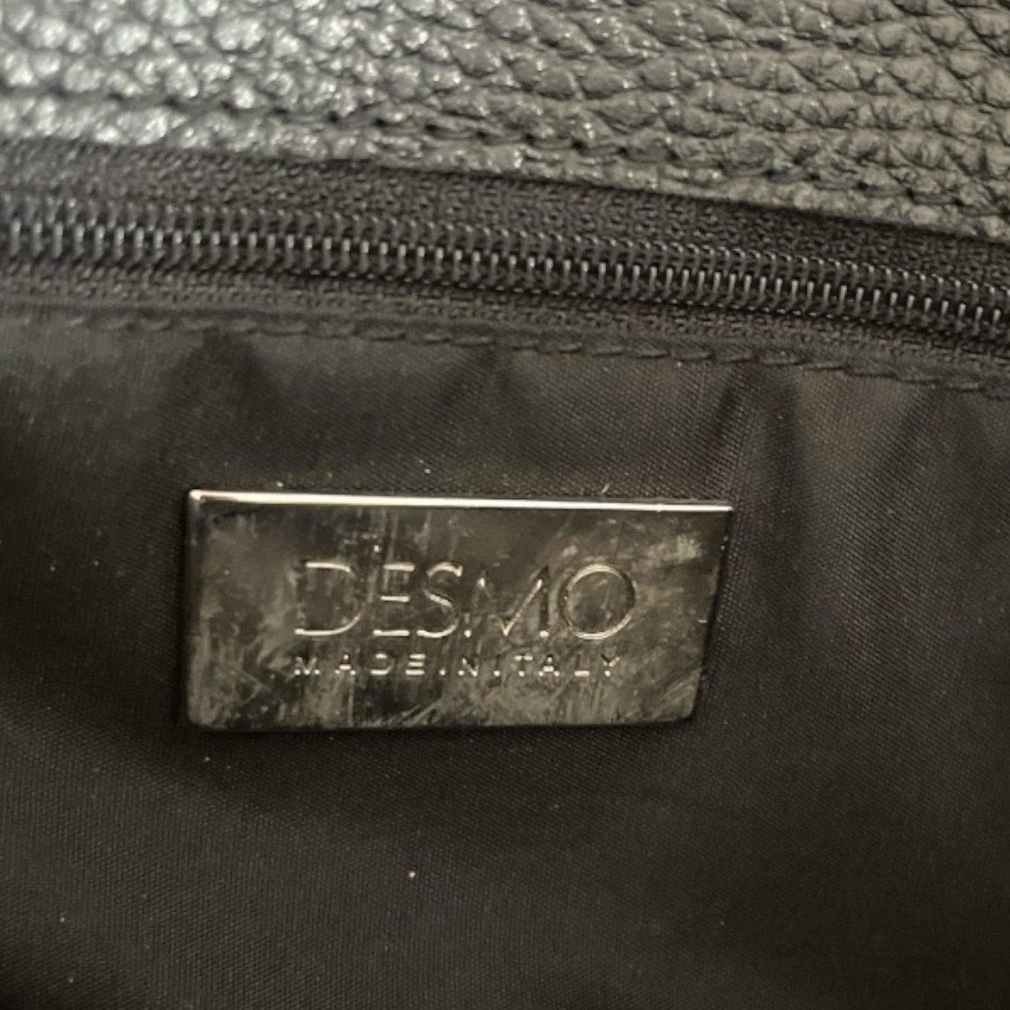 Desmo Black Pebbled Leather Shoulder Bag – Made in Italy – 90s