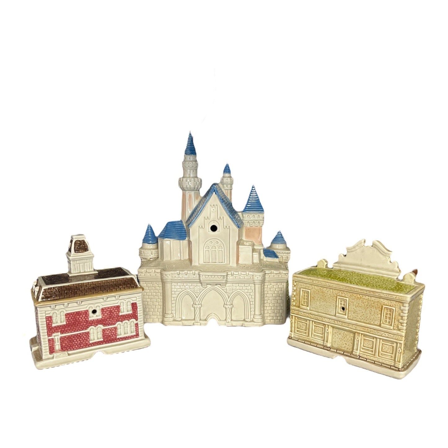 Disney Magic 1988 Disneyland Ceramic Village Set – Sleeping Beauty Castle, City Hall, Opera House – Sears Exclusive