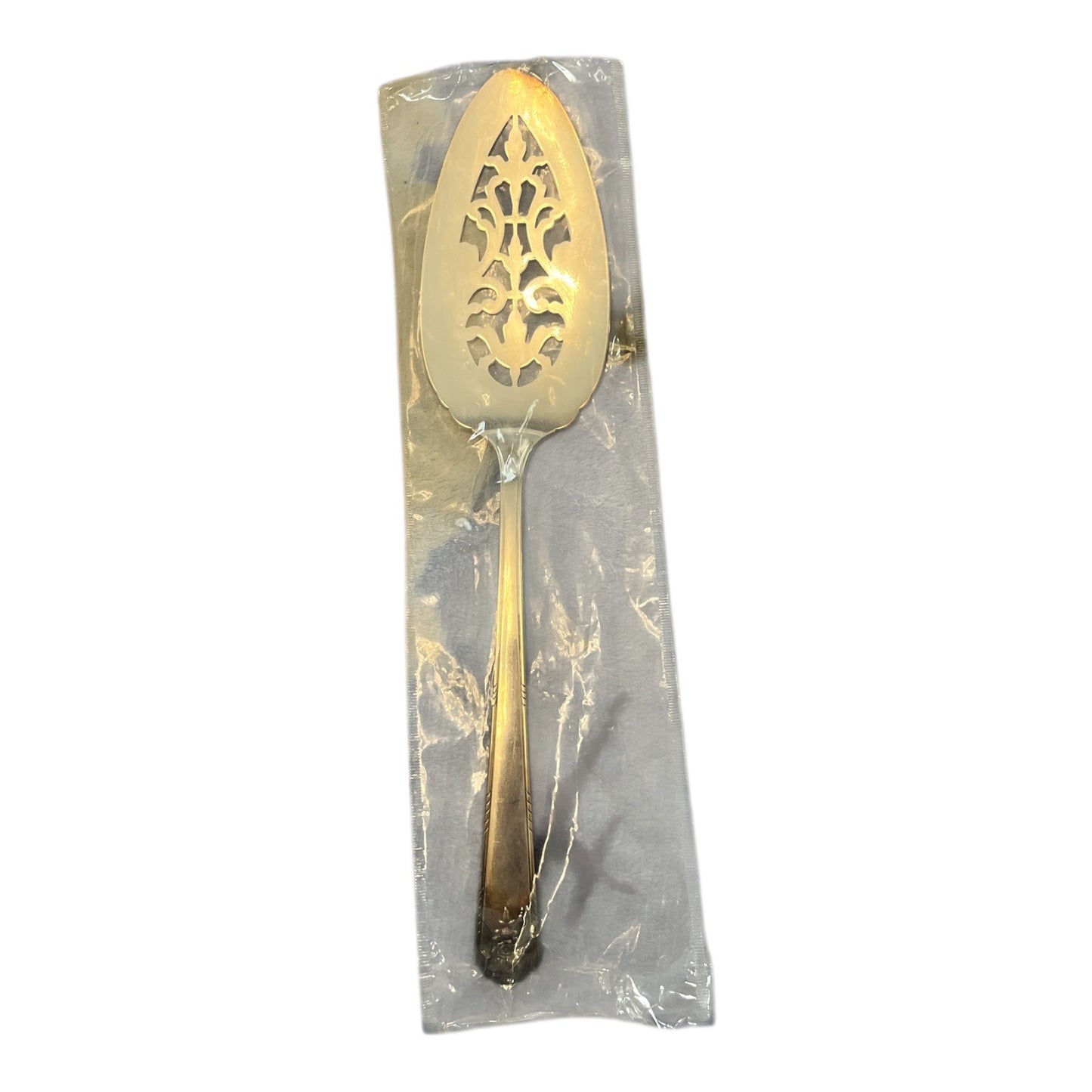 Vintage Oneida Community Par Plate Pierced Pie Server – Silverplate – 9.75” – Floral Handle