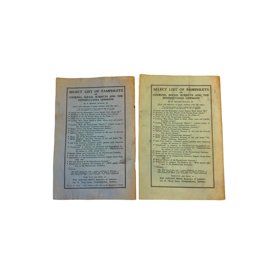 1938 Amish Mennonite & Bundling Pamphlet Lot Ammon Monroe Aurand Pennsylvania Dutch Folk History