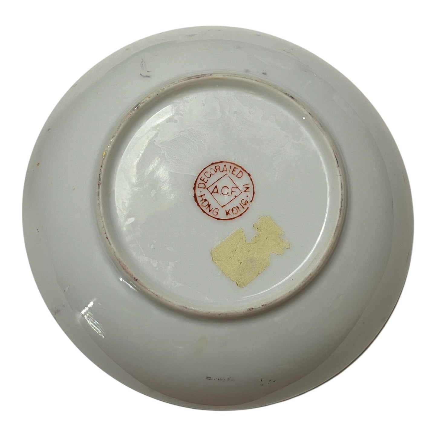 VTG ACF Hong Kong Famille Rose Style Floral Bowl Hand Painted Porcelain Gold Enamel 5.5"