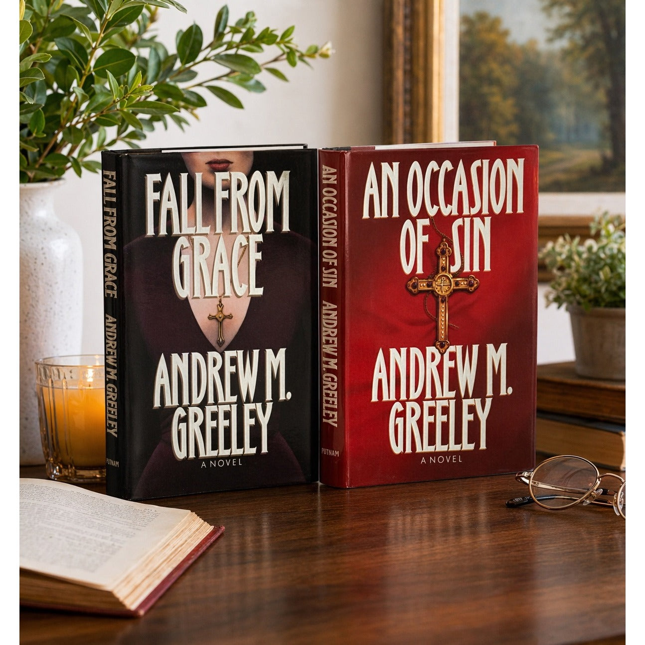 Andrew M Greeley Book Lot Fall From Grace An Occasion of Sin Hardcover 1990s