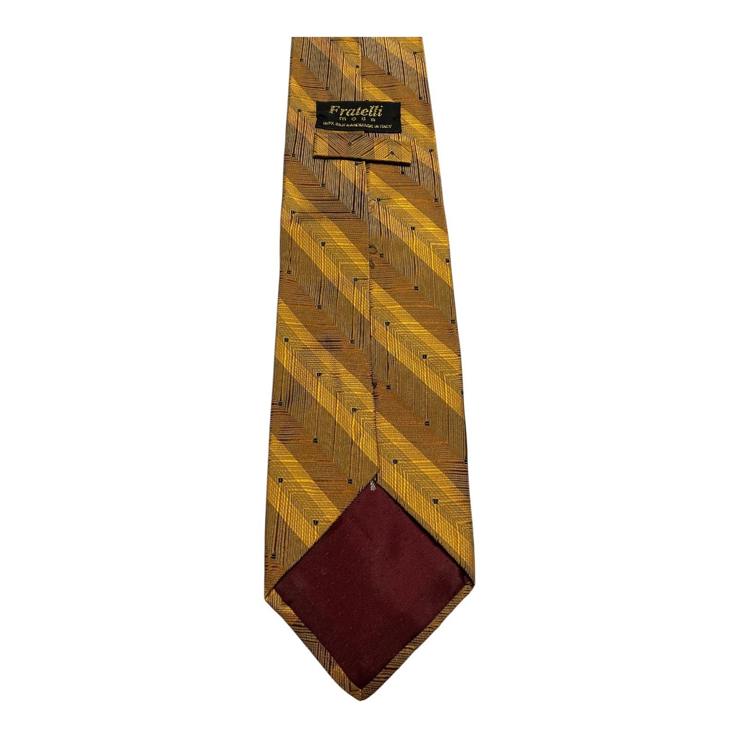 Fratelli Moda Geometric Striped Shimmery Silk Tie – Made in Italy – 1990s–2000s