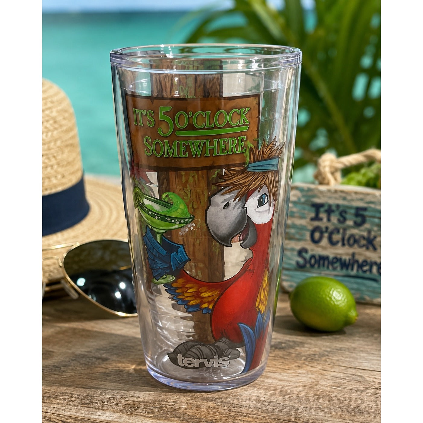 Tervis Margaritaville It's 5 O'Clock Somewhere 16 oz Tumbler Parrot Cup