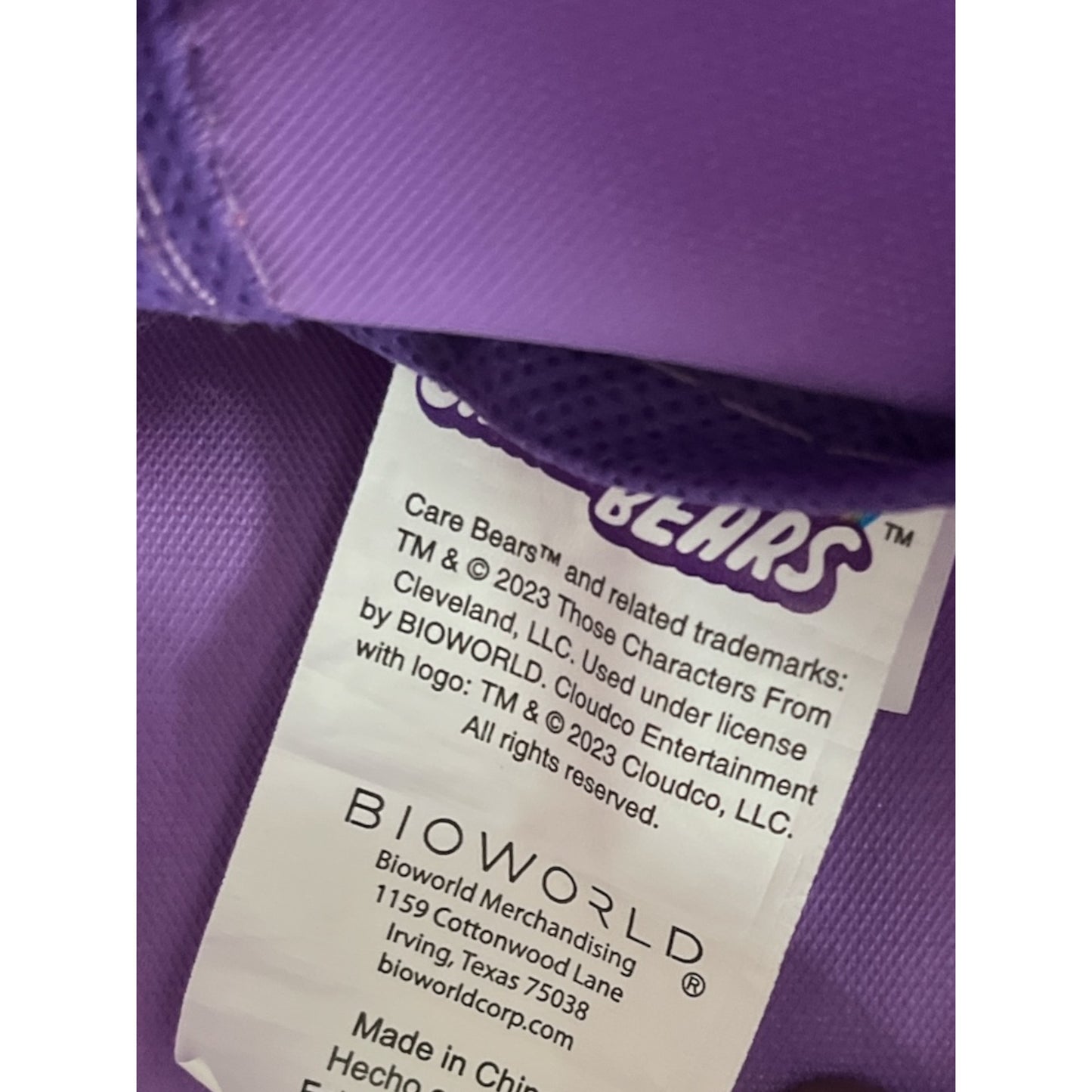 Care Bears Backpack Bioworld 2023 Kids School Bag Pink Purple