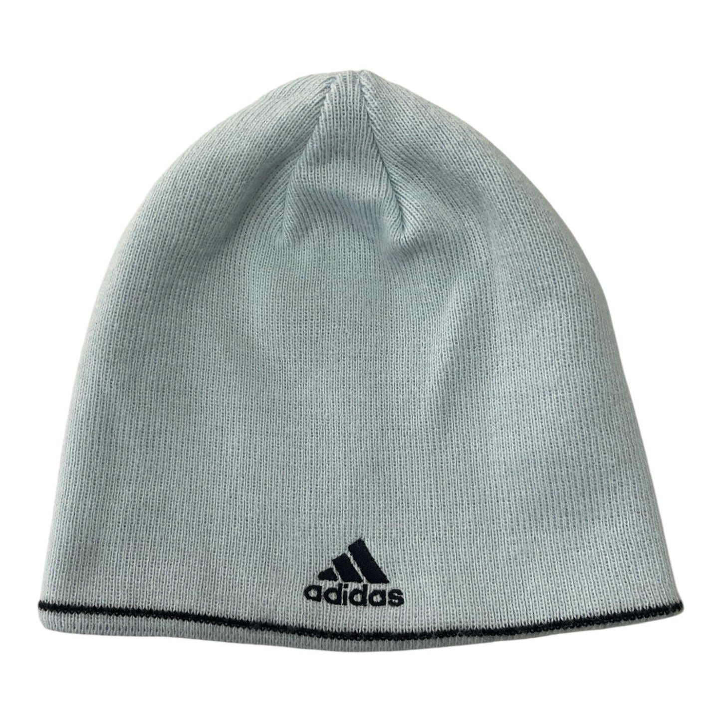 Adidas ClimaWarm Reversible Beanie Hat – Navy & Blue Knit Winter Cap – 8” Wide Unisex