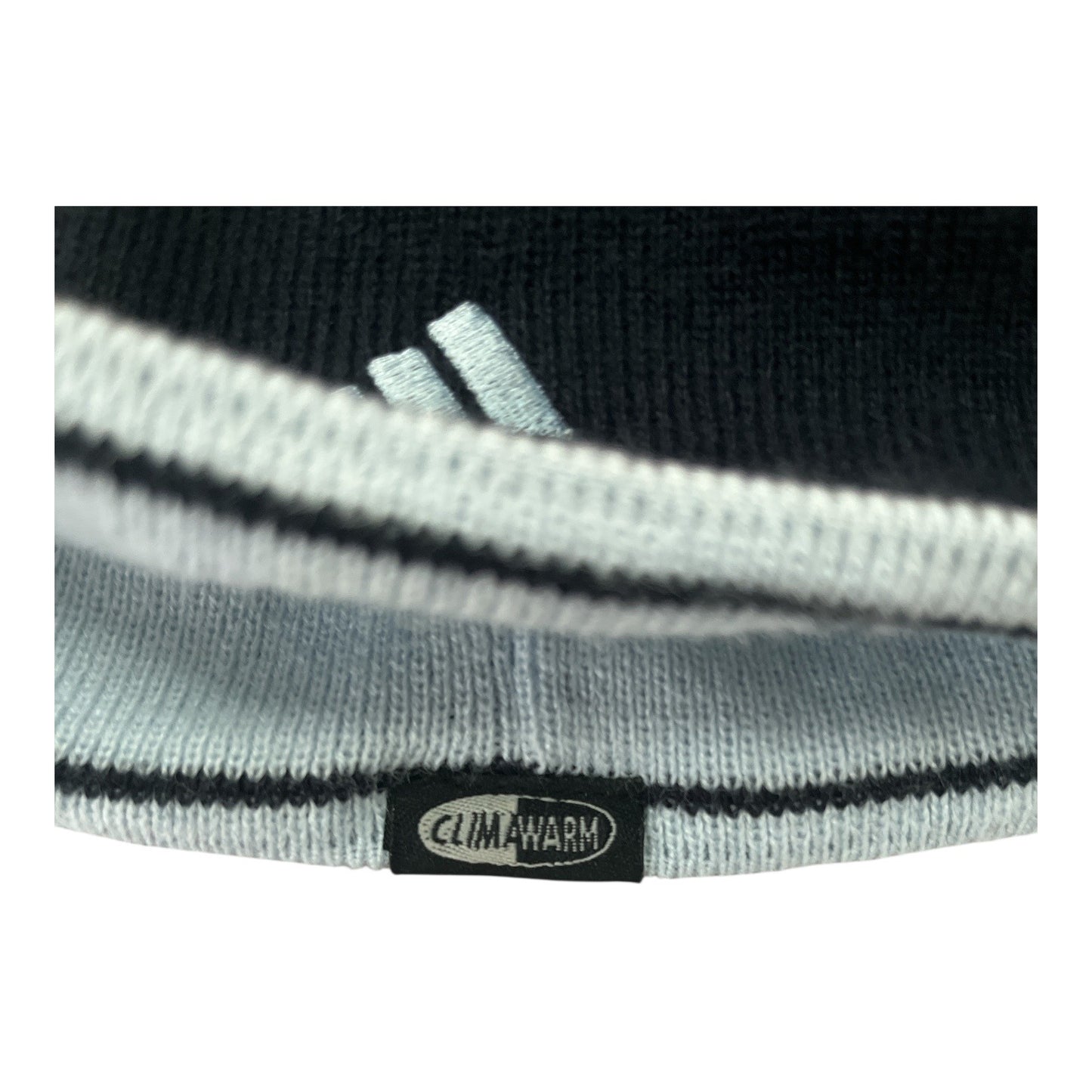 Adidas ClimaWarm Reversible Beanie Hat – Navy & Blue Knit Winter Cap – 8” Wide Unisex