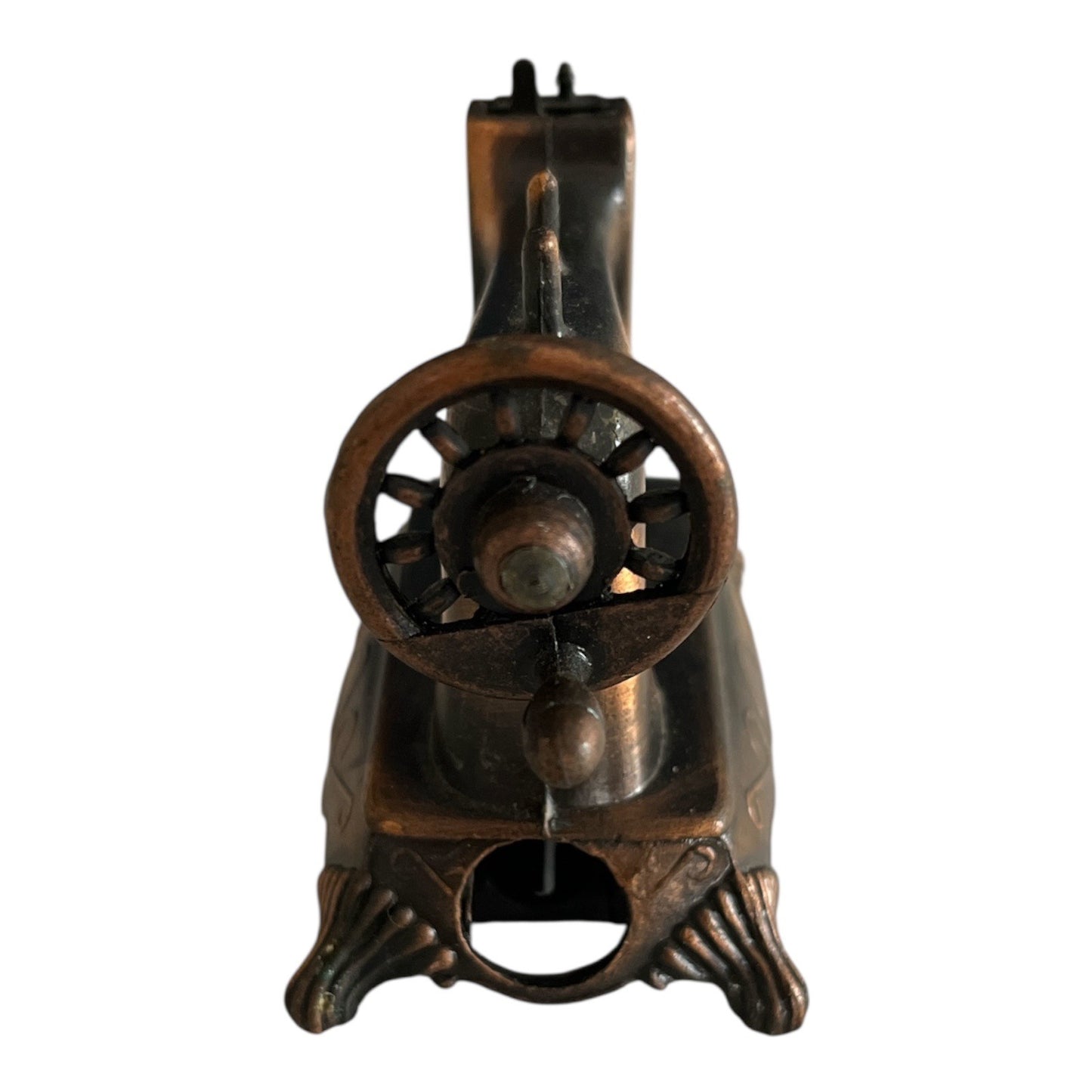 Vintage Miniature Sewing Machine Pencil Sharpener – Bronze Finish, Collectible Novelty